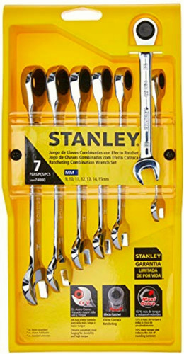 Stanley Juego De 7 Llaves Combinadas Tipo Ratchet Stmt74080