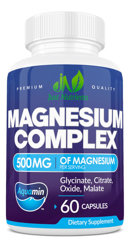 Complejo De Magnesio 500mg Con Glicinato De Magnesio, Citrat