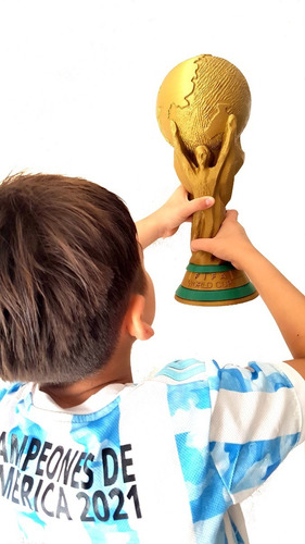 Copa Tamaño Real Mundial 2022 De 37cm En 3d Messi Argentina