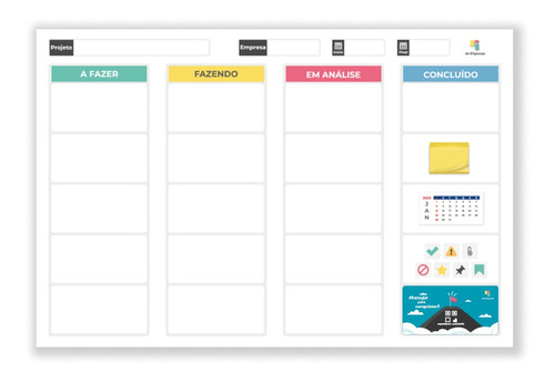 Kanban P/ Scrum Ou Planejar Tarefas + Tecnologia Cor Branco