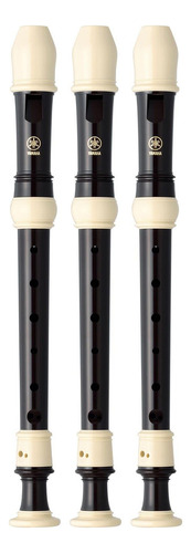 Kit 3 Flautas Doce Soprano Barroca Em C Yrs-302biii Yamaha Cor Preto