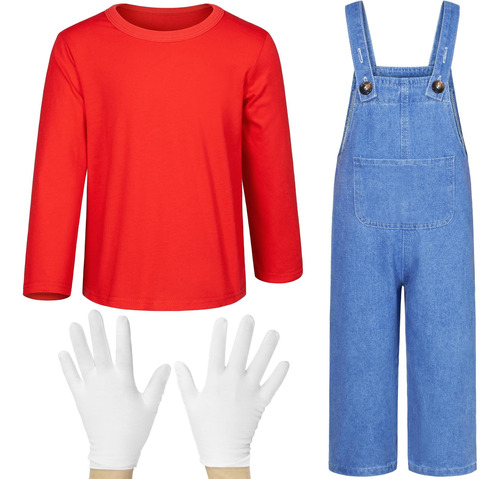 Disfraz De Fontanero Mavoka Para Niños Camisa Mono Guante Ni