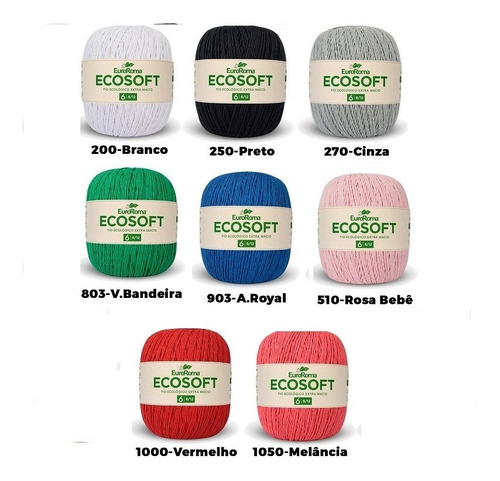 Imagem 2 de 2 de Barbante Euroroma Ecosoft Nº6 400g - Kit 10 Unid. Oferta
