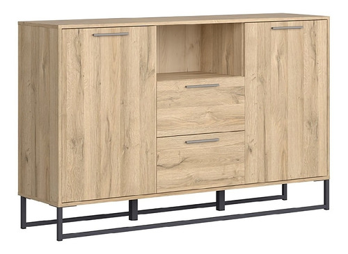 Bufete Lyngby Madera Natural Y Negro Këssa Muebles