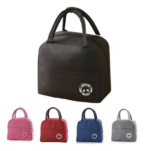 comprar Lonchera Bolsa Termica Colación Almuerzo Portatil Unisex Color Negro Lisa