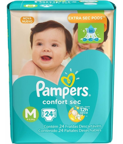 Fralda Pampers Confort Sec Tamanho M - (48 Fraldas)