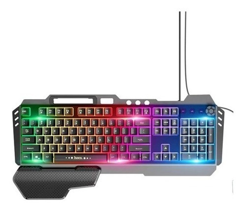 Teclado Gamer Rgb Panel Multimedia Weibo Usb Con Soporte