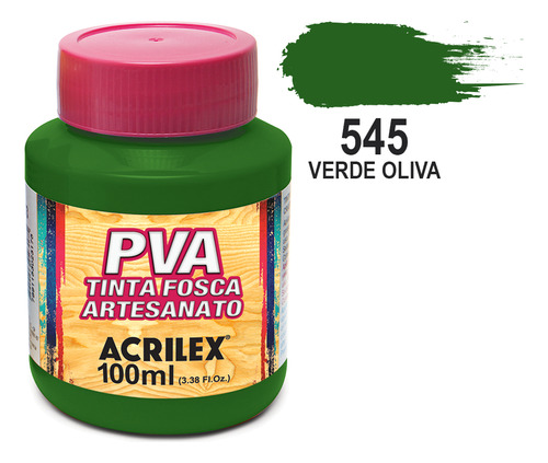 Pva Tinta Fosca 100ml Para Artesanato Acrilex - Cores Cor Verde Oliva