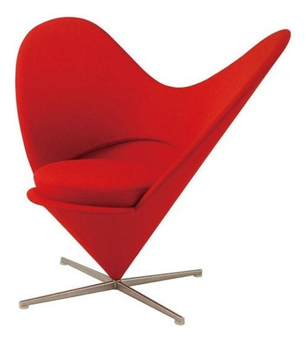 Sillón Diseño Moderno Heart Cone - Desillas Color Tapizado Rojo