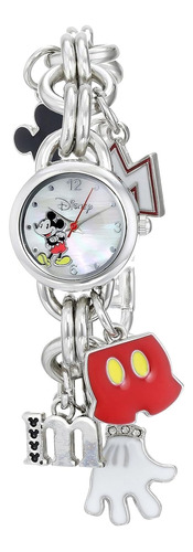 Reloj Con Dije De Mickey Mouse Mk2066 De Disney Para Mujer C