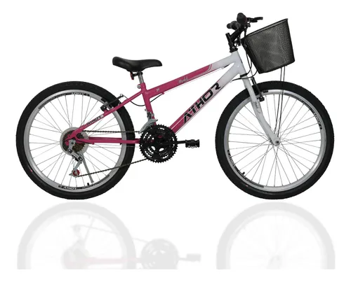 BICICLETA MOUNTAIN BIKE ARO 24 FEMININA - ROSA