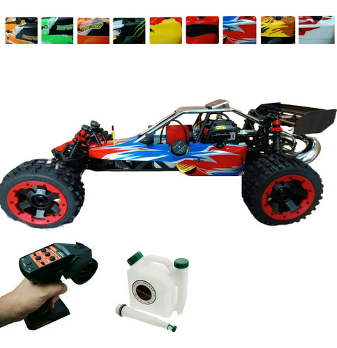 Carro Baja 5b 1/5 Off-road Gasolina Rc Cc Preto Azul