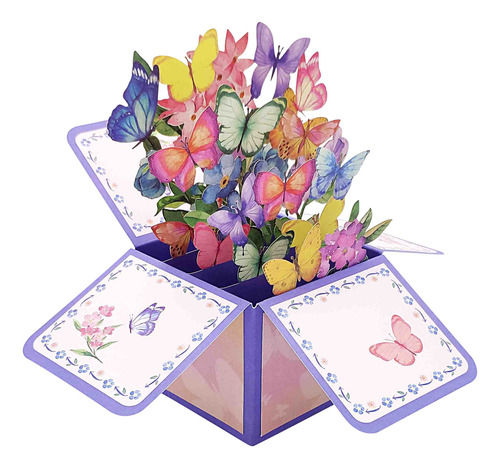 Tarjeta De Felicitación 3d De Papel Con Forma De Ramo De Flo