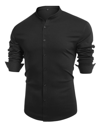 Camisas  Cuello Mao Manga Larga Hombre