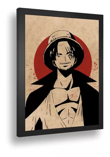 Quadro decorativo Poster Luffy Anime One Piece Desenho Arte com o