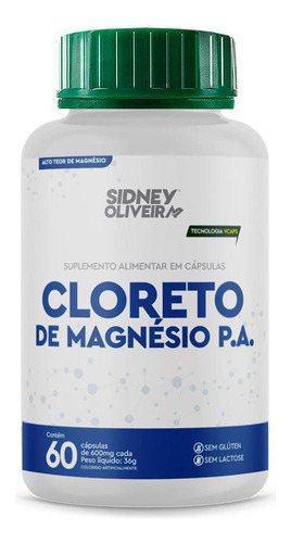 Cloreto De Magnésio P.a. 60 Cápsulas Sidney Oliveira