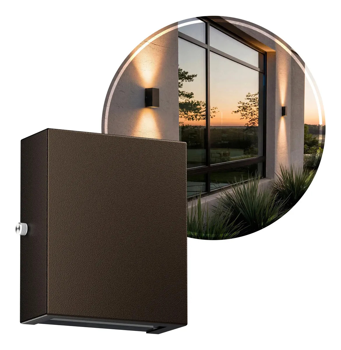 Arandela Mini Slim Externa 2 Focos Luminária De Parede Cor Marrom G9 Mf1433 Mega Forte Iluminação