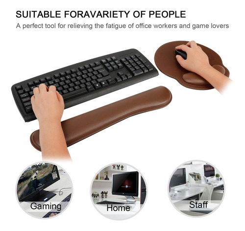Reposamuñecas Para Teclado Y Mouse Con Soporte De Muñeca, Es