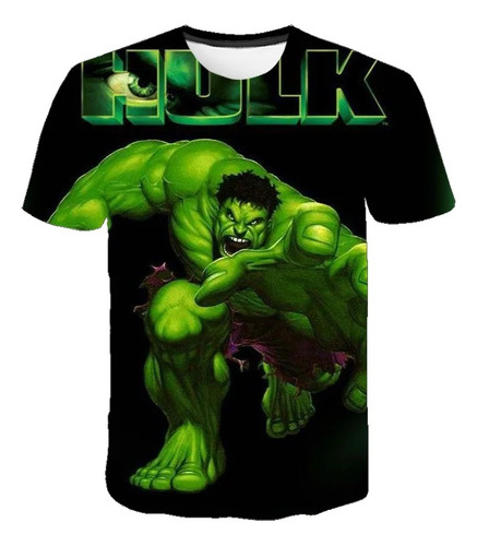 Camiseta Informal De Manga Corta Con Estampado 3d De Hulk