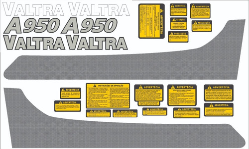 Decalque Faixa Adesiva Trator Valtra Valmet A 950