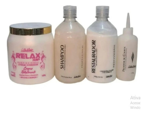 Kit Relaxamento Lithium Life Hair 4 Produtos Alisamento