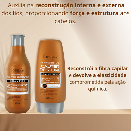 Kit Cauter Restore Shampoo E Condicionador Forever Liss