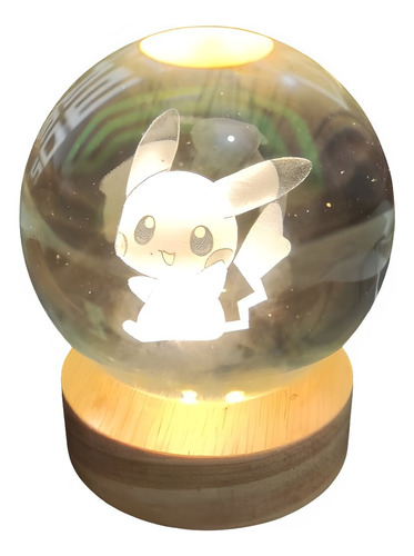 Adorno Tipo Lámpara Esfera Diseño 3d Pikachu