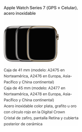 Apple Watch Serie 7 45mm Gps+ Celular