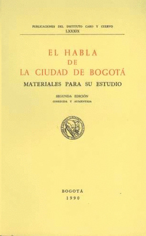 Libro El Habla De La Ciudad De Bogota