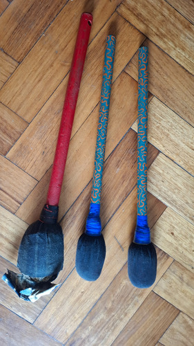 3 Mazos Palillos Tambor Percusion Rojo (Usado)
