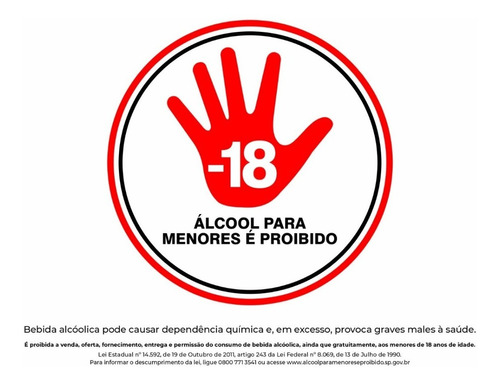 05 Placa Pvc 20x25 Proibido Alcool Menor 18 Anos 21478