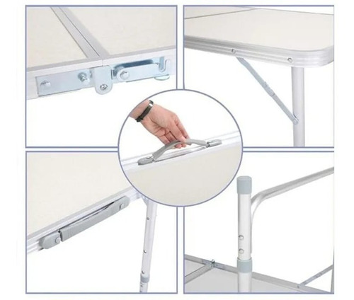 Imagen 2 de 9 de Mesa Plegable Transportable Lavable Camping 180x60cm