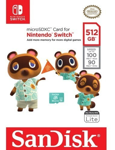 Imagen 2 de 2 de Memoria Sandisk Micro Sd 512gb Oficial Nintendo Switch Fac A