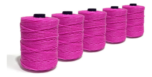 Hilo Encerado Fluo De 70 Mts. 5 Unidades Por Color Color Magenta Fluo