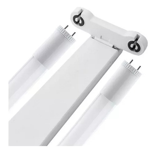 Base Tubo Led T8 120cms Metálica Doble Con Socates