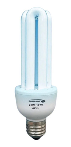 Lâmpada Compacta 3u Branca Acende Azul 25w 127v E27 2 Peças