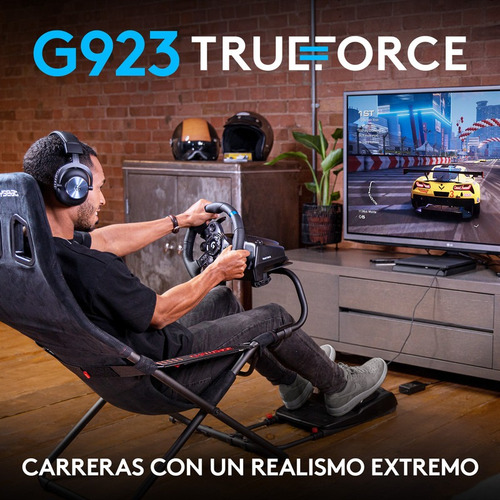 Volante De Carreras Logitech G923 Trueforce Pc Ps5 Ps4 Negro