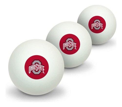 3 Pelota Ping Pong Logotipo Primario Universidad Ohio