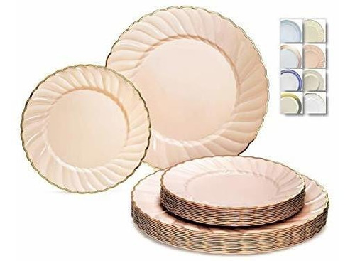 Set Platos Desechables Vintage Premium Para Boda