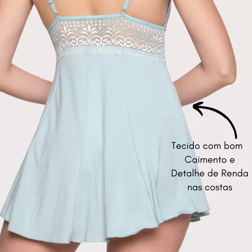 Camisola Sexy Lisa Detalhe em Renda Microfibra