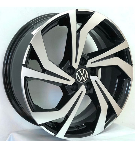 Rodas Vw Jetta Aro 17x6,5 5x112 (jogo) + Bicos S277 Cor Diamantado Preto