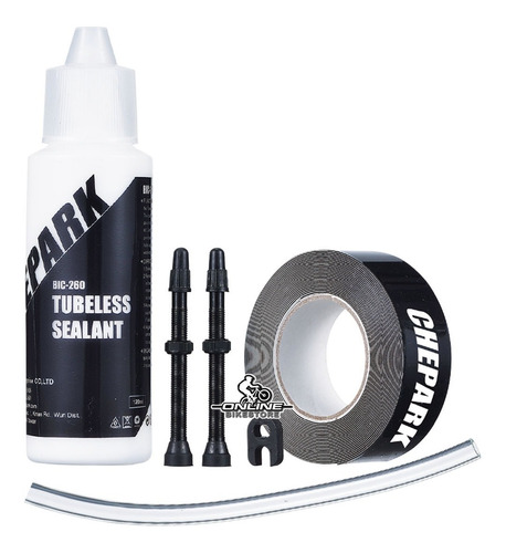 Kit Tubeless Bicicleta Chepark Cinta Liquido Valvulas