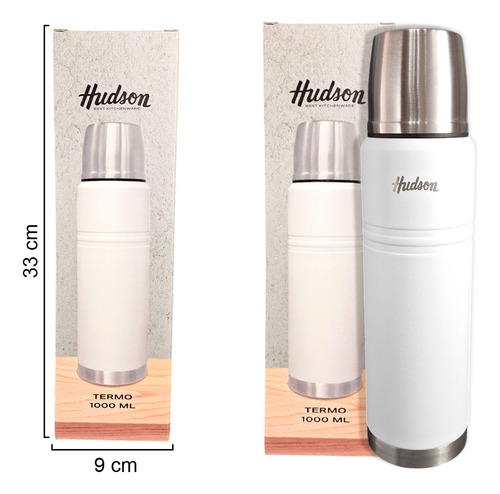 Termo Hudson Bz3 1000ml Colores 1 Litro Acero Inoxidable Tapon Cebador Ter1000