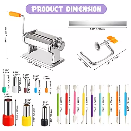 Polymer Clay Roller Machine Set Includes Clay Presser M