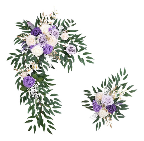 2x Flores De Arco De Boda Flores De Esquina Verdes Para