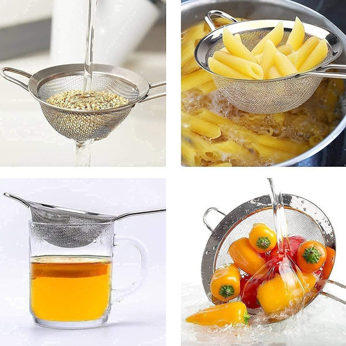 Colador Acero Inoxidable Multiuso Repostería Cocina*3pcs