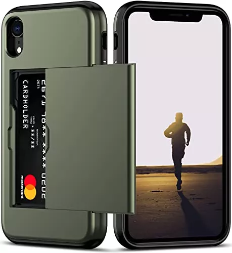 Funda Para iPhone XR Verde Delgada Doble Capa A Prueba Golpe