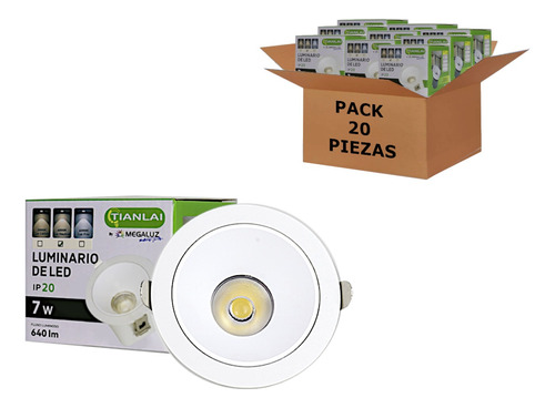 Plafon Led De Piso O Jardin Empotrado 7w 640lm 20 Piezas