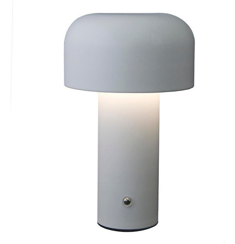 Velador Metal Led Tactil Recargable 13x21cm Blanco Negro Gri