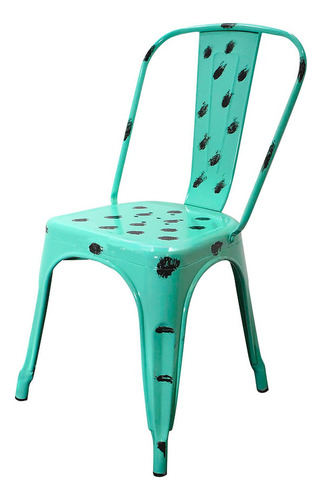 Silla Tolix Retro Metalica Color Menta Decorada Comedor